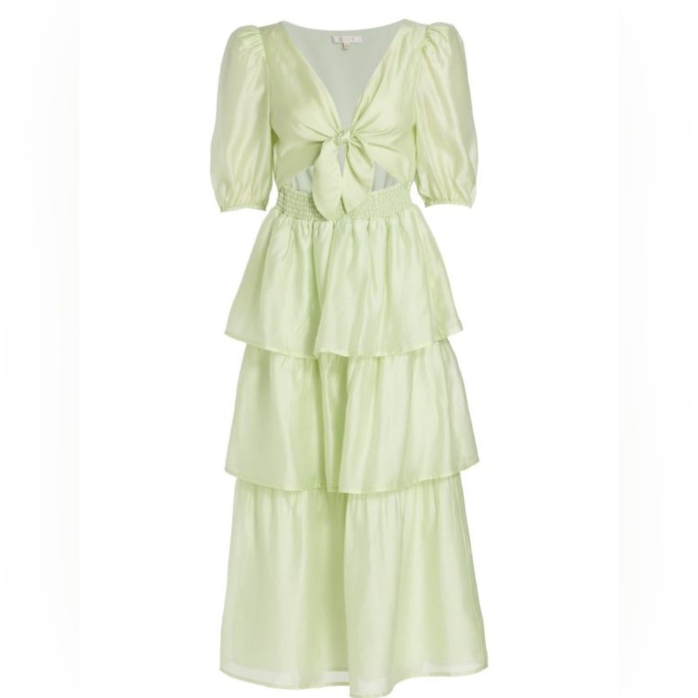 WAYF Tiered Midi Dress Seafoam Size L